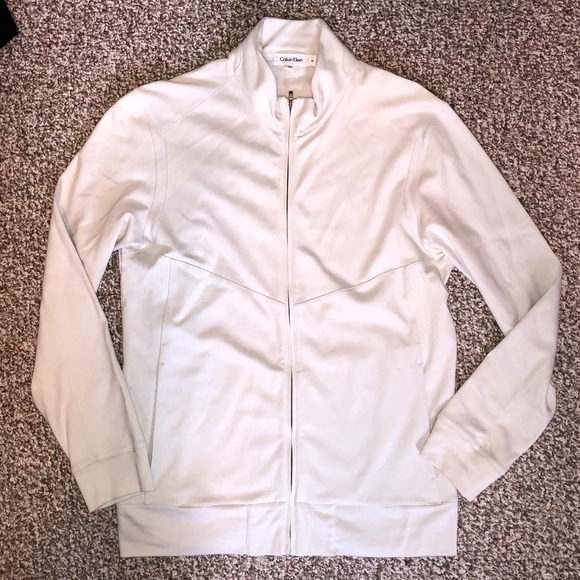 calvin klein white jacket mens